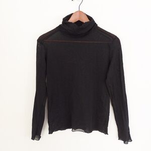 Aventures des Toiles Sheer Turtleneck Top Black Size 44
